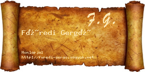 Füredi Gergő névjegykártya